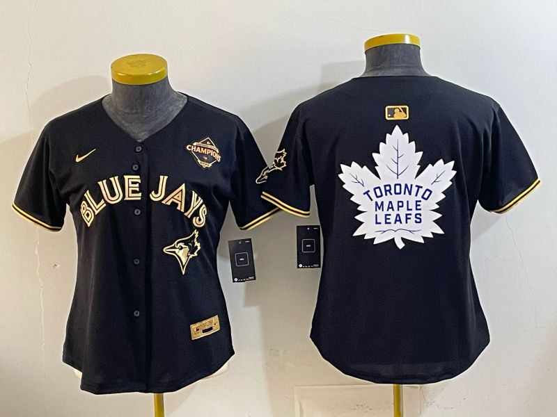 Women Toronto Blue Jays Blank Black Gold Game 2026 Nike MLB Jersey style 02